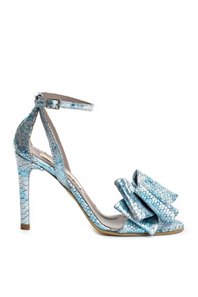 The 5th Element Women's Sandals Natural Leather Blue Bow