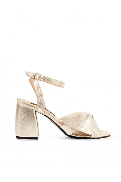 The 5th Element Paola Golden genuine leather bridal sandals