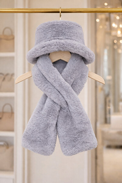 Tasarım Women's Plush Beret & Scarf Set – Soft Textured, Stylish Winter Set