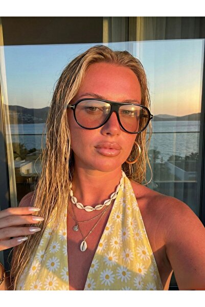 Goldmine Unisex Tina Aviator Sunglasses Uv400 Black Nude