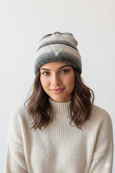 NSRKNİTWEAR Unisex Gradient Color Knitted Beanie