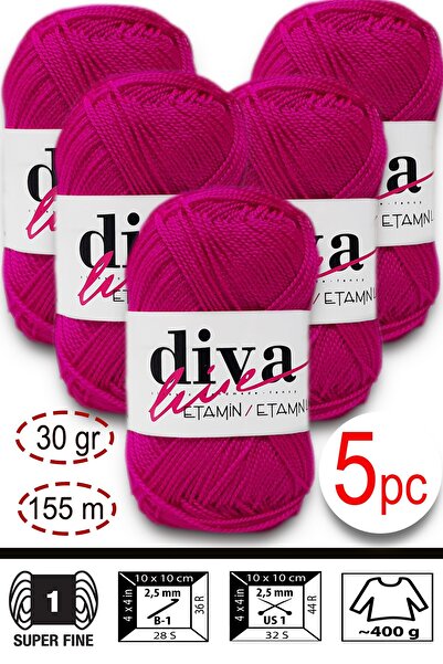 Diva İplik حبل حقيبة إيتابين-إيشليبي أورلون-وايوو 13 بلون فوشيا داكن (عبوة من...