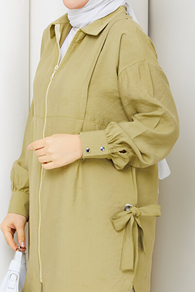 Pamuk Butik Дамска туника с цип и детайл „птиче око”