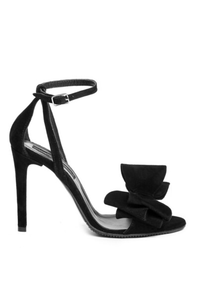 The 5th Element Sandale dama piele naturala Negru cu funda Simple