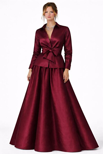 SERAVENZA COUTURE Long Sleeve Mobile Belted Double-Breasted Shirt & Maxi Skir...