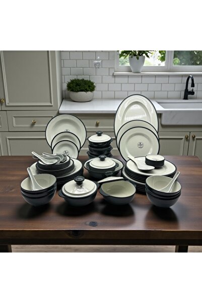 cc bin shihon Luxury 57-piece melamine dinner set for 6 people, two colors, d...