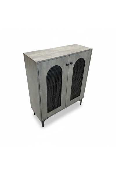 Generic Elegant Rattan Wooden Shoe Cabinet - 5 Shelves (80x30x95 cm)