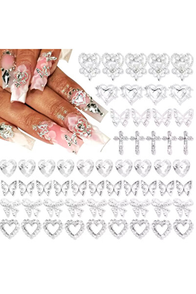 Choice XTZ-37 90 قطعة من زينة الأظافر النجمية الكبيرة للأظافر الأكريليك، أحجا...