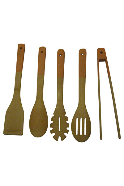 CROFTON Crofton 5-piece kitchen utensil set, bamboo, natural, pink