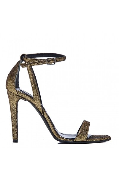 The 5th Element Women's sandals made of genuine leather Simple Gold Sparkle