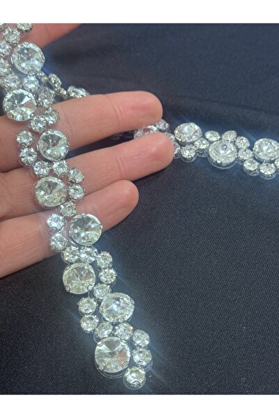 Pratik aksesuar إكسسوارات زجاجية كريستالية مقاس 60 سم لتزيين فساتين السهرة، ق...