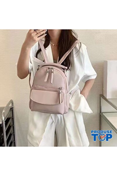 Produse.Top Fashion Women's Backpack Light Pink Eco Leather ACRD374