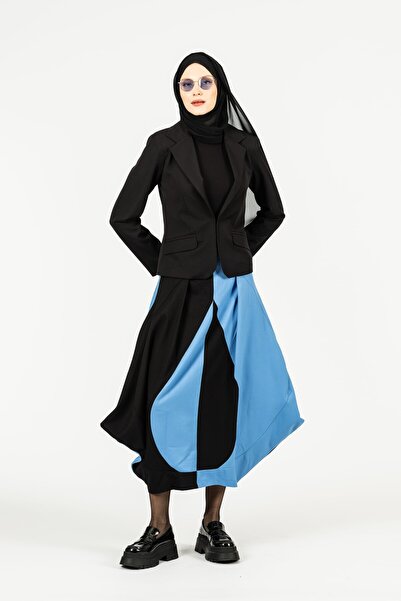byözlemyazan Geometric Cut Woven Long Women's Skirt