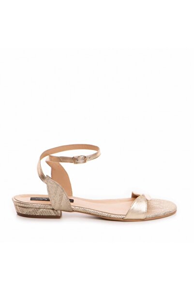 The 5th Element Women's leather sandals without heels Golden Tulip