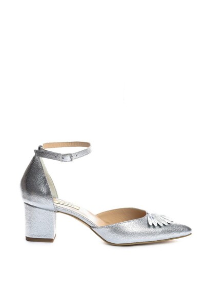 The 5th Element Genuine leather bridal shoes Silver Fancy Flats