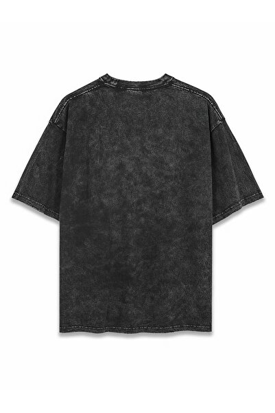 LOTS MODA Unisex Vintage Woman Figure Printed Washed Oversized T-Shirt 100% Cotton Streetwear