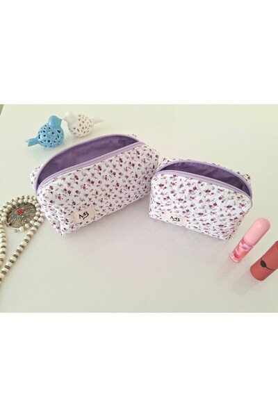 MB Косметичка з фіолетовим квітковим візерунком - набір з 2 штук