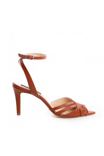The 5th Element Women's sandals made of natural leather, Brick Amina
