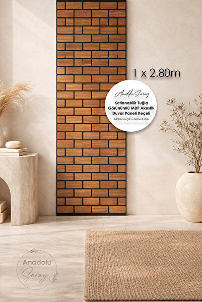 Anadolu Saray 1 x 2.80m Katlanabilir Tuğla Görünümlü MDF Akustik Duvar Paneli...