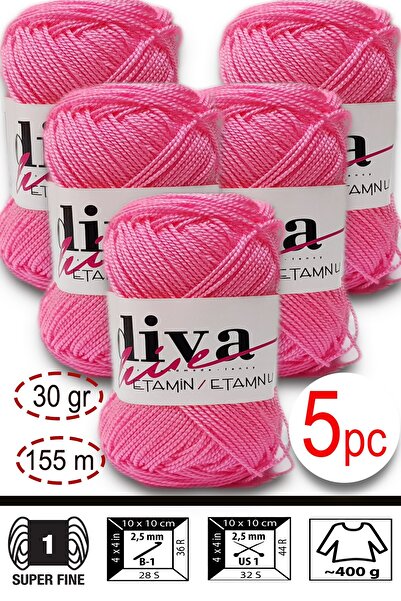 Diva İplik Etamin-Processing Orlon-Wayuu Bag String 54 Neon Pink (Pack of 5)