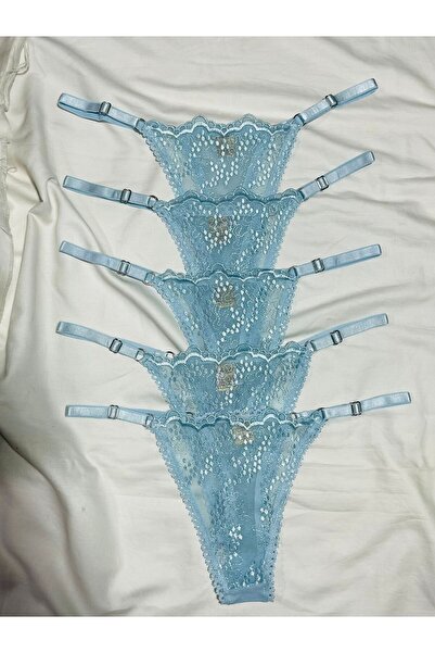 mendoza store Baby Blue Floral Adjustable Thong Panties S-M-L -Xl Compatible ...