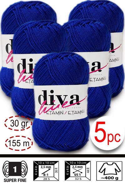 Diva İplik حبل حقيبة إيتابين-إيشليم أورلون-وايوو 19 Sa أزرق بلون الكوبالت avi...