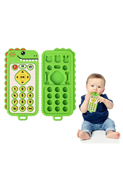 ETOY Jucărie de smartphone din silicon pentru dentiție, verde