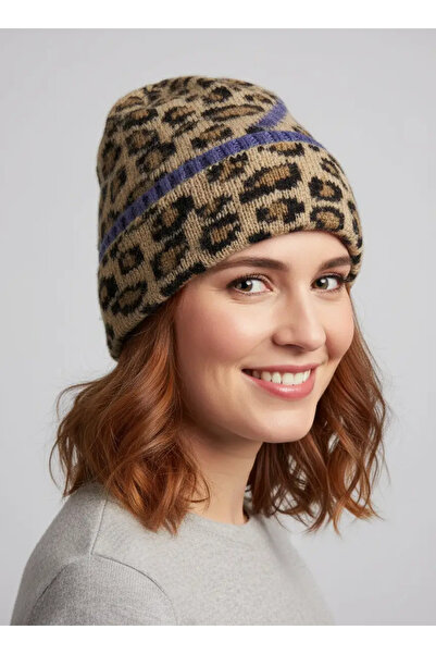 CANMODA Recien Жіноча шапка з м'яким плетінням та леопардовим візерунком - FO...