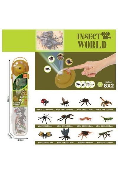 Toy Toy Toy Mini proiector pentru proiecție insecte, set cu 12 imagini