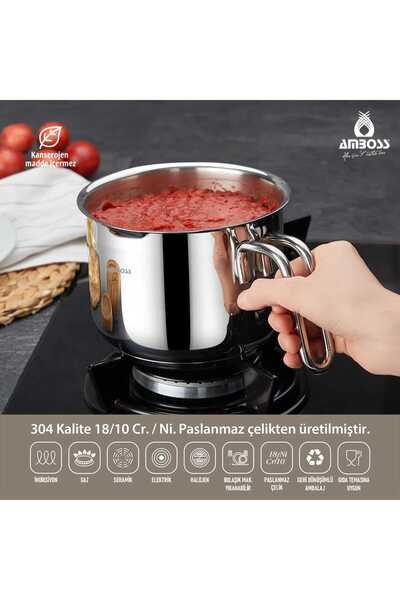 Amboss DEEP COSSEROLE STEEL-2 LT MILK POT-SAUCE POT- 16CM