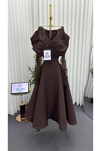 Bailsan brown taffeta midi dress