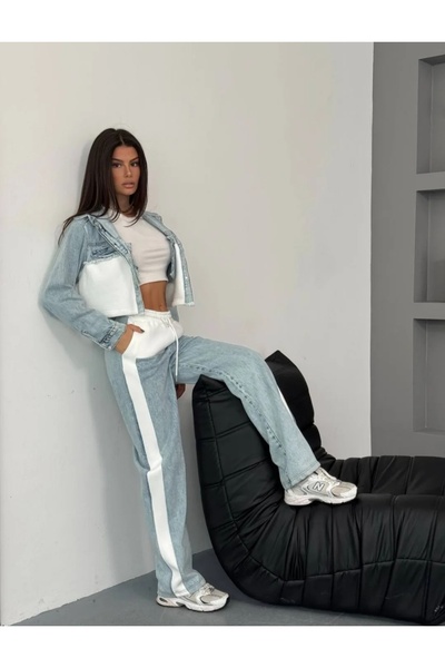 ONE WEAR Kadın Denım Garnılı Takım