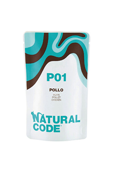 Natural Code أكياس دجاج للقطط P01، 70 غرام، عبوة من 24 كيس