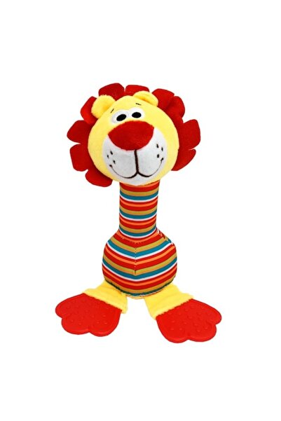 Toy Leu zornăitor interactiv cu clopoțel, 20 cm, roșu și galben