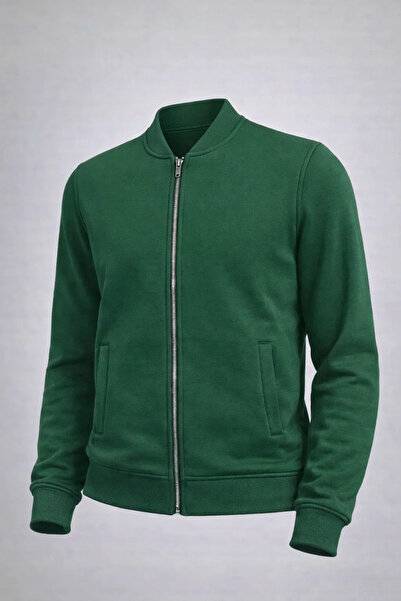 COMBİNE MİCHAİL Men's Casual Cotton Green College Jacket