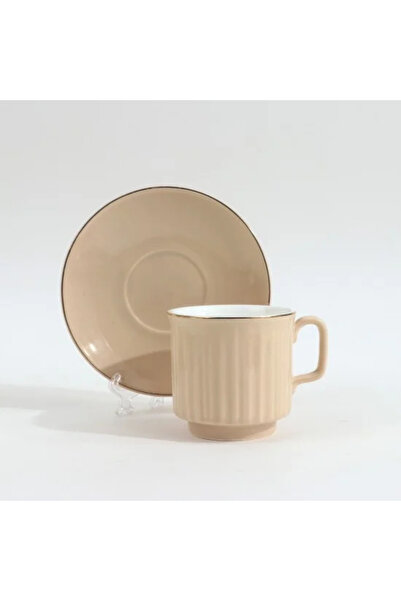 TULIN Classic Porcelain Tea Cup Set - 6 Cups with Saucer