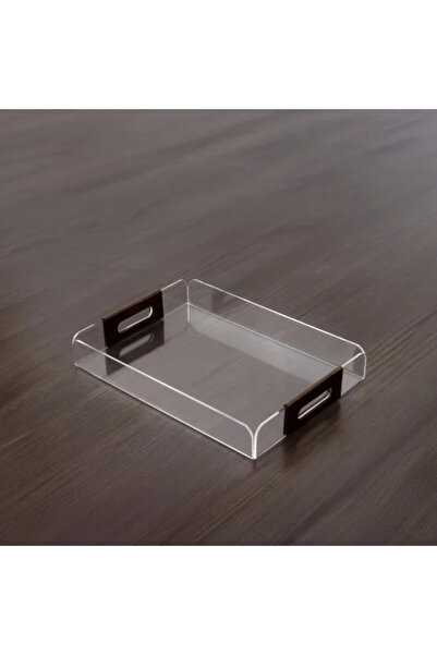 TULIN صينية تقديم أكريليك بمقابض خشبية