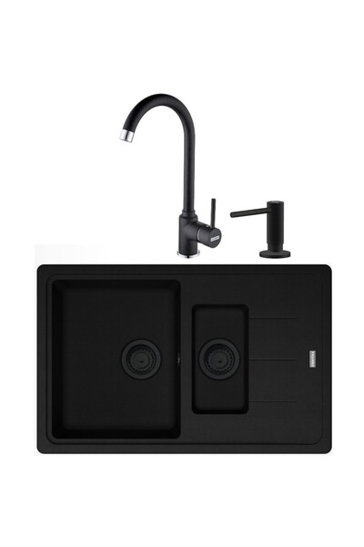 Franke BFG 651-78 + Pola 1.0 + Διανομέας σαπουνιού, Μαύρο 780X500 MM