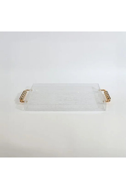 TULIN صينية أكريليك بمقابض ذهبية فاخرة - مقاس 50 × 27 سم