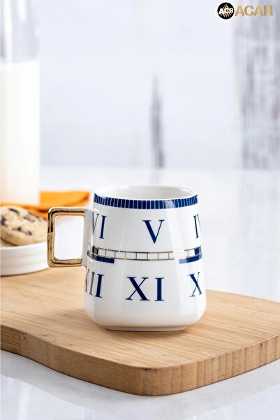 YzHome Porcelain Gilded Roman Numeral Mug 220ml