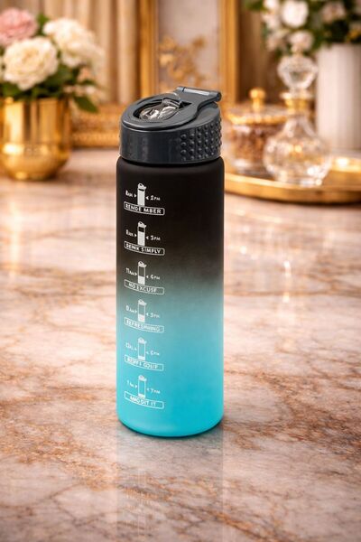 YzHome قارورة مياه رياضية فاخرة من الأكريليك الملون سعة 1 لتر