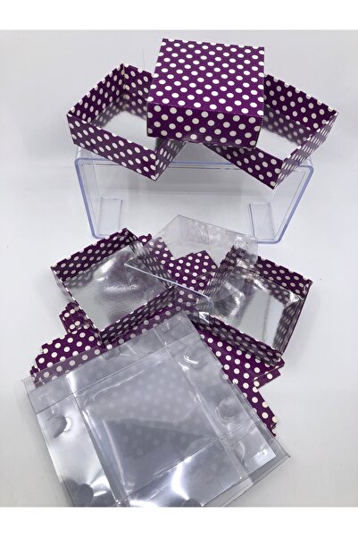 Lavin Çikolata 17 Adet Mor Puantiyeli Asetat Kapaklı Bebek Hediyelik Kutu