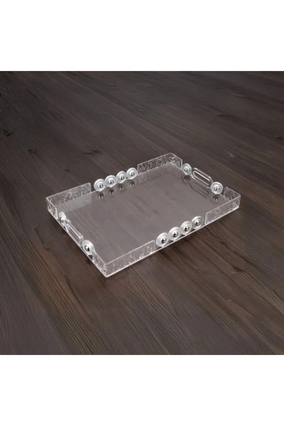 Generic صينية تقديم أكريليك بحواف بسمك 2 مم