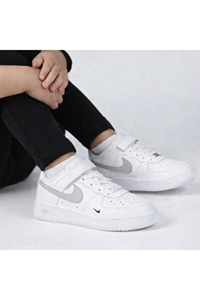 Nike Air Force 1 EasyOn PS çocuk lastikli cırtlı unisex cocuk deri spor ayakkabı