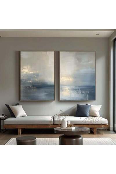 lawhat لوحة ديكور المنزل تجريدي مطبوعة على قماش الكانفس موديل ( 3018)