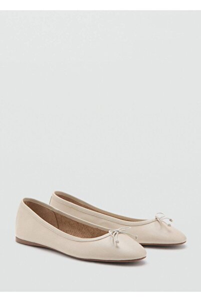 MANGO Woman Bağ detaylı deri babet