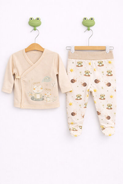 Necix's Set de 5 piese pentru bebeluși 0-3 luni - 100% bumbac - Bej