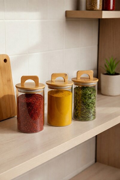 Bambum Ciri 3-Piece Bamboo Lid Spice Container 15 cm