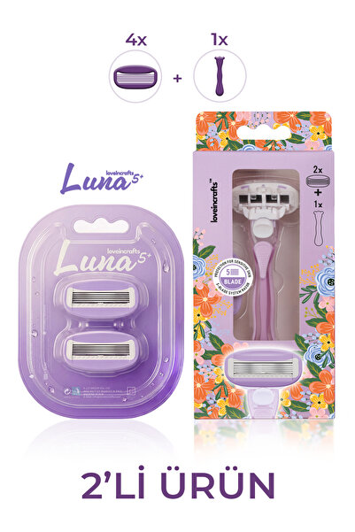 loveincrafts Luna 5 Bıçaklı Kadın Tıraş Makinesi + 4 Yedek Tıraş Bıçağı Başlı...
