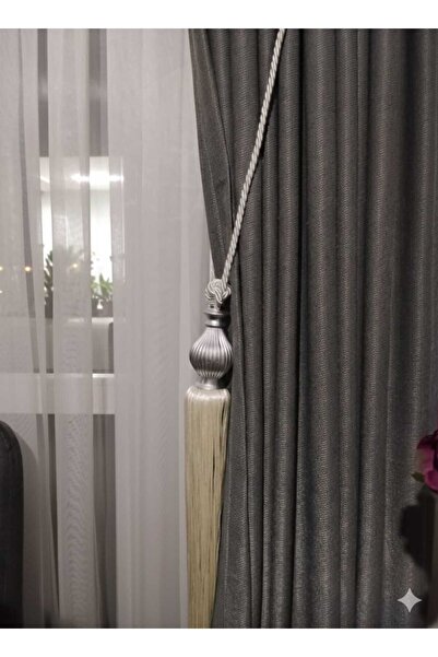 Üçbey Tekstil Ecru Colored Curtain Ornament Curtain Collector Ceiling Bracket...